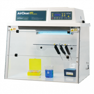 estacion trabajo pcr airclean systems sin fondo